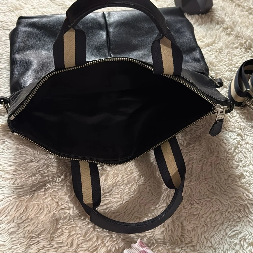 Coach Tote Bag CHARLES FOLDOVER LEATHER Navy /dark blueF54759